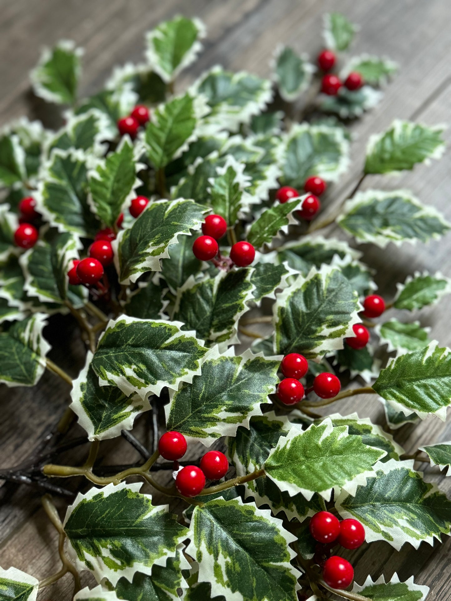 Holly Floral Picks - SET of 2 picks- Winter Floral - Christmas Holly- Christmas floral- white tip Holly