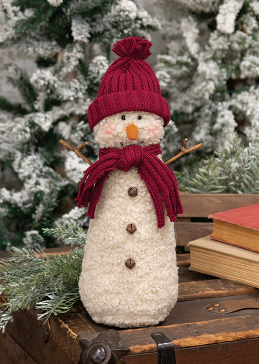 Holiday Snowman- Christmas Snowman- Handmade Snowman decor 13 inches tall