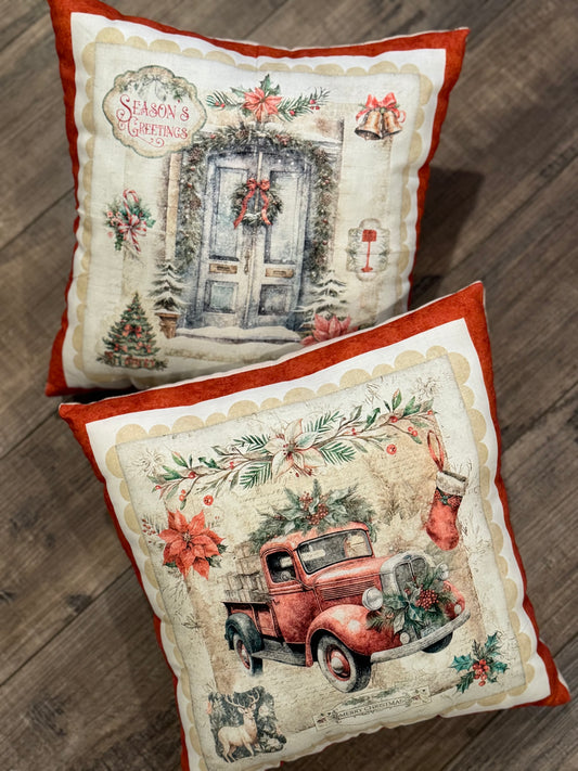 Christmas Pillow SET of 2 Holiday Pillows