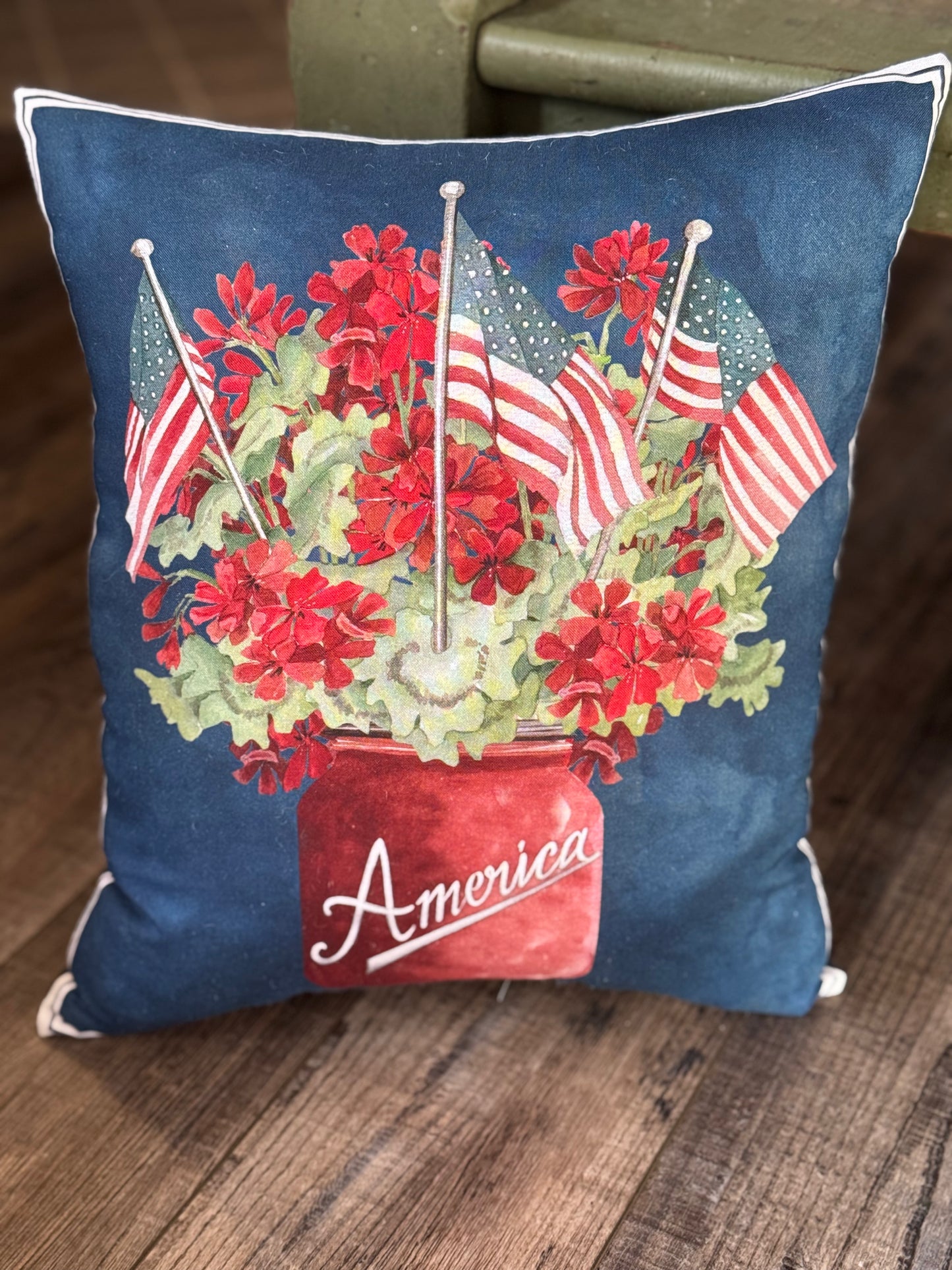 Patriotic Pillow - Handmade USA pillow- 4th of July - Memorial Day- Americana
