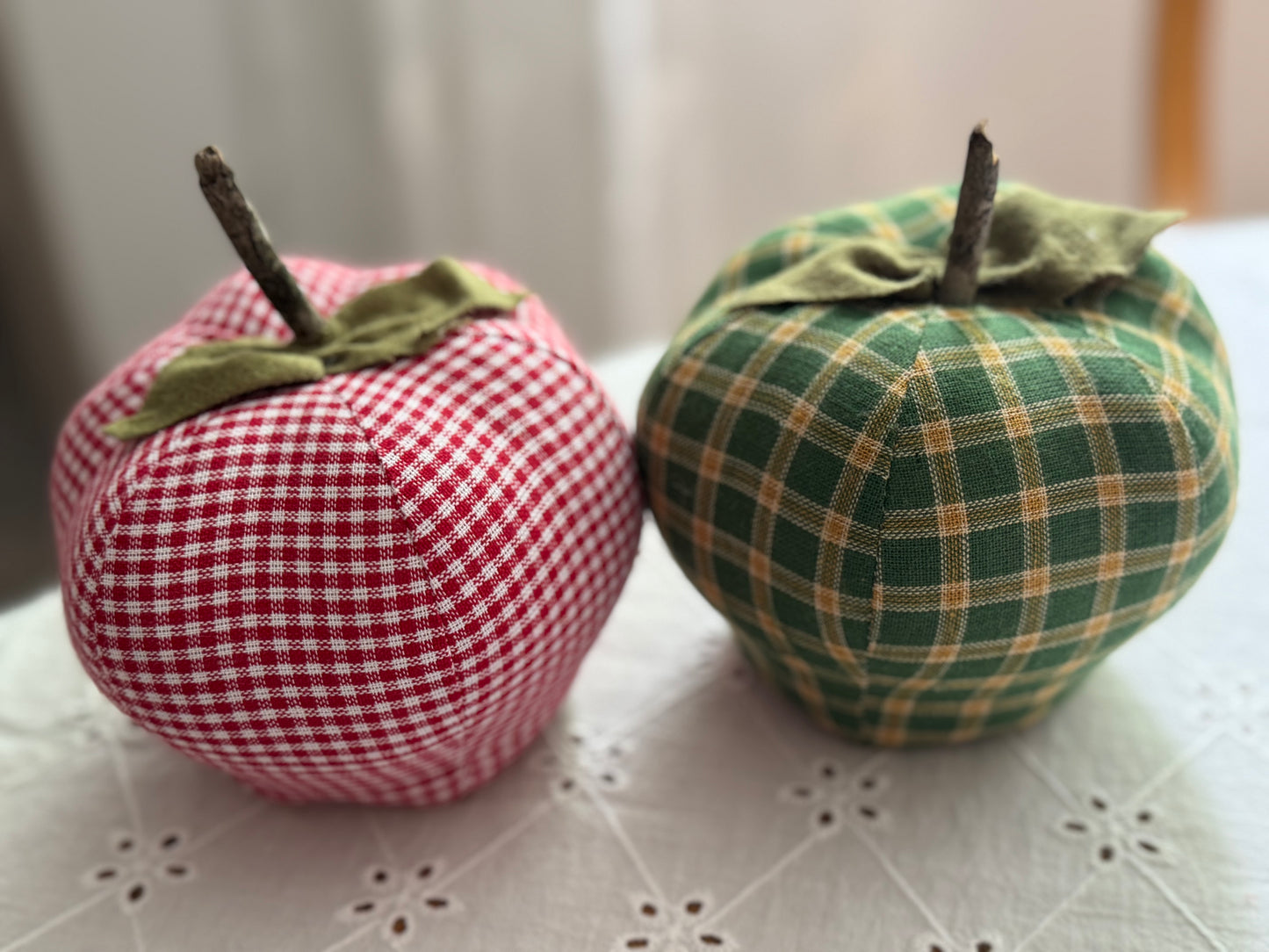 Handmade Apple- Fabric Apple - Farmhouse Apple