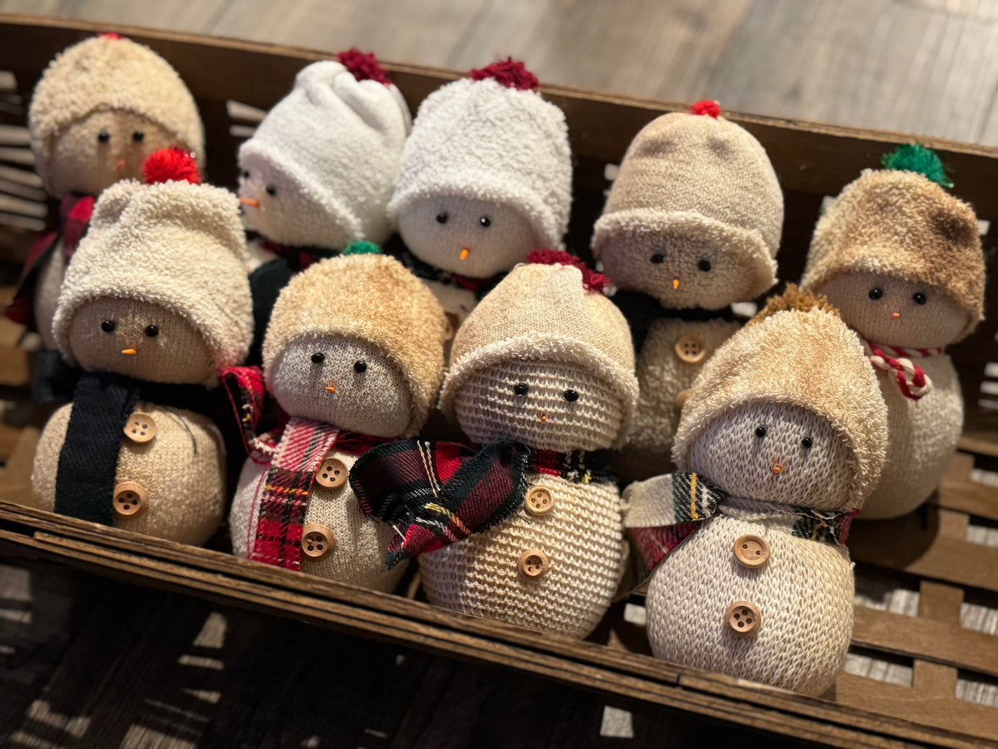 Handmade Snowman- Sock Snowman- Rice Snowman-One of a kind Snowman- each is unique
