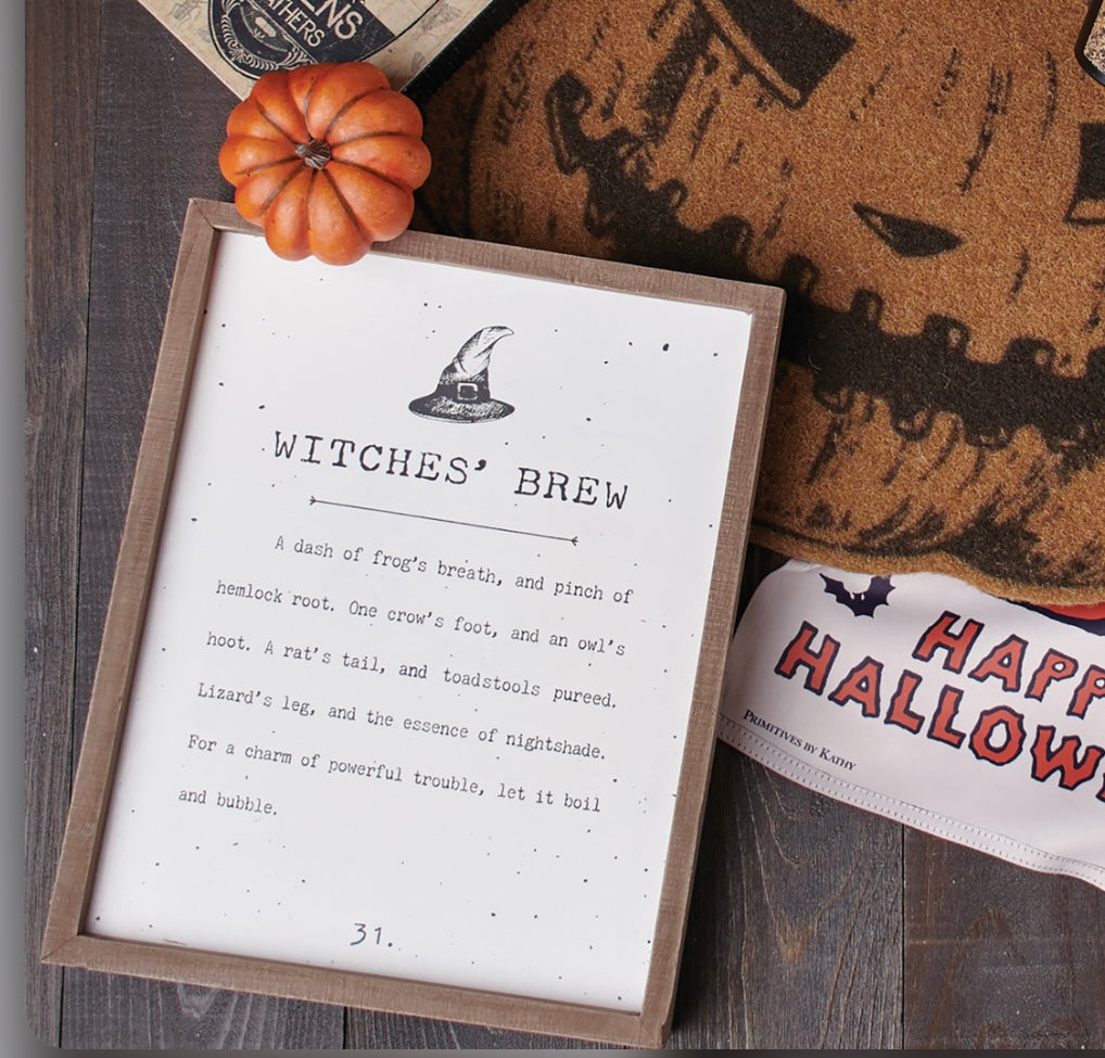 Witches Brew Sign - Fall Decor - Halloween Decor - Halloween Witch