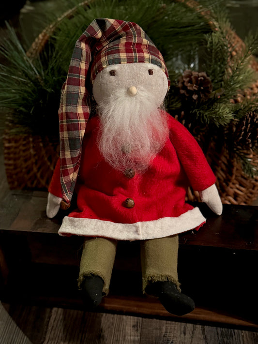 Santa Claus Doll- Farmhouse Santa- Primitive Santa- Christmas Santa