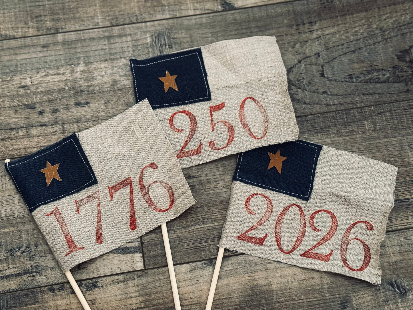Handmade Flag Set - USA 250th Anniversary Flags- Patriotic Flags