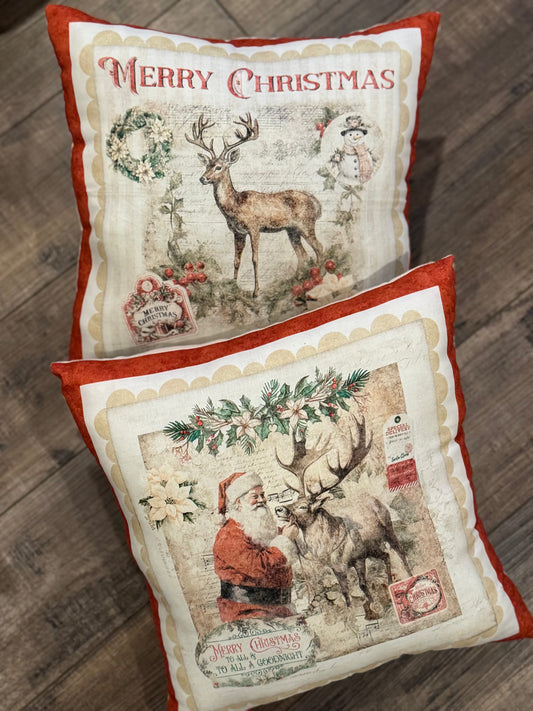 Christmas Pillow SET of 2 Holiday Pillows