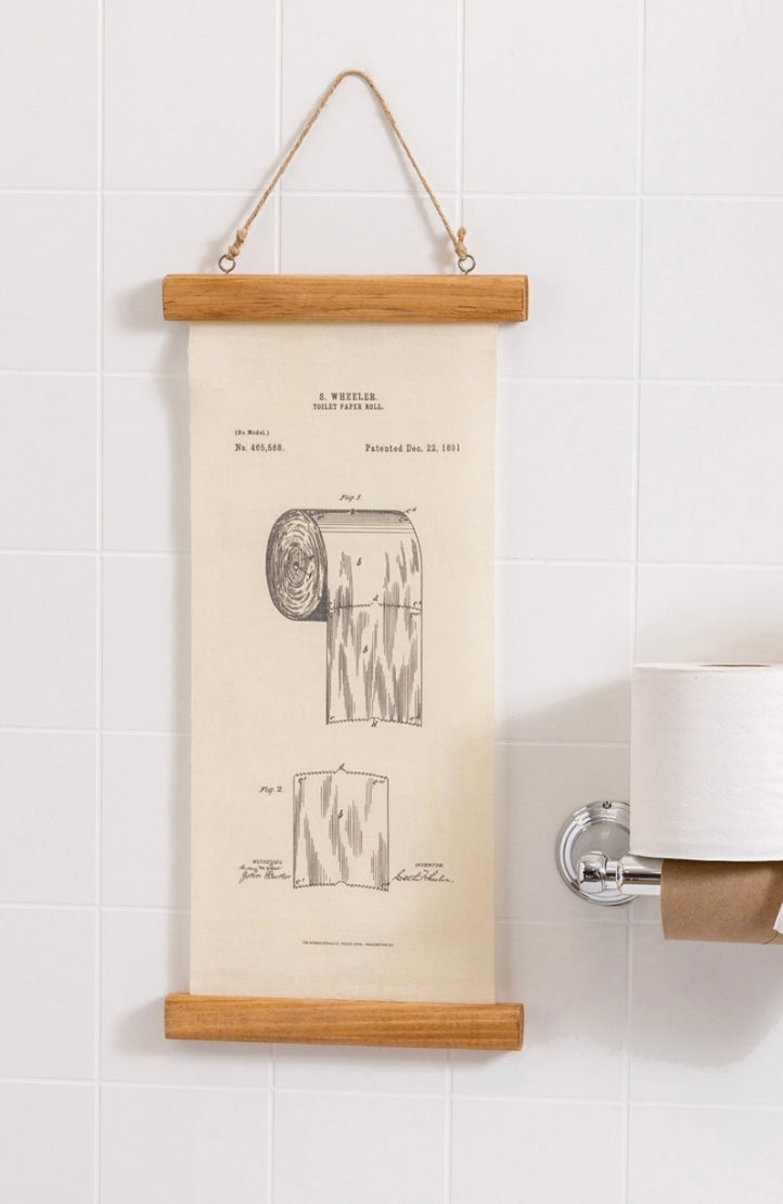 Toilet Paper Patent Wall Decor- Toilet Paper Patent- Canvas Scetch