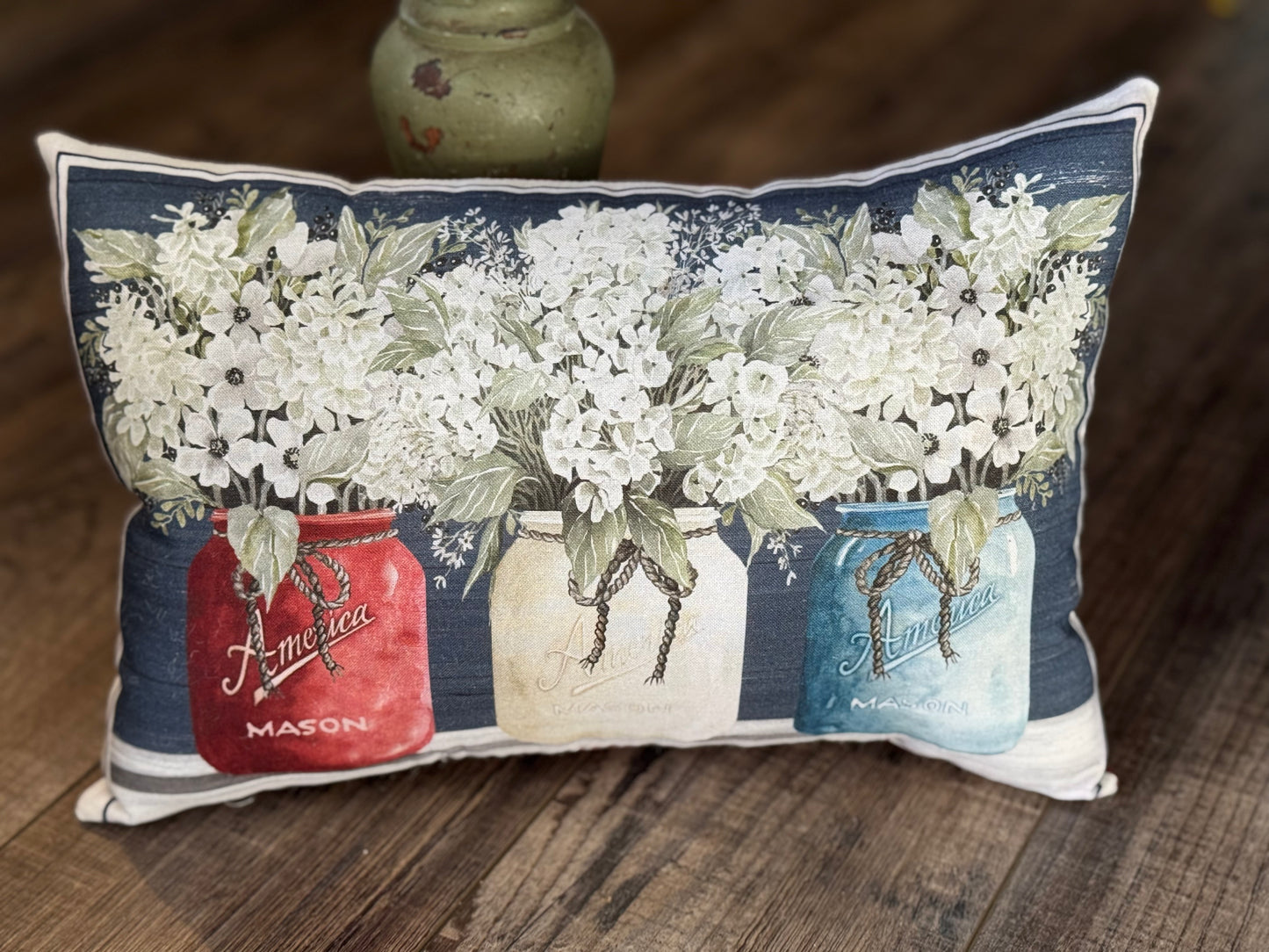 Patriotic Pillow - Handmade USA pillow- 4th of July - Memorial Day- Americana