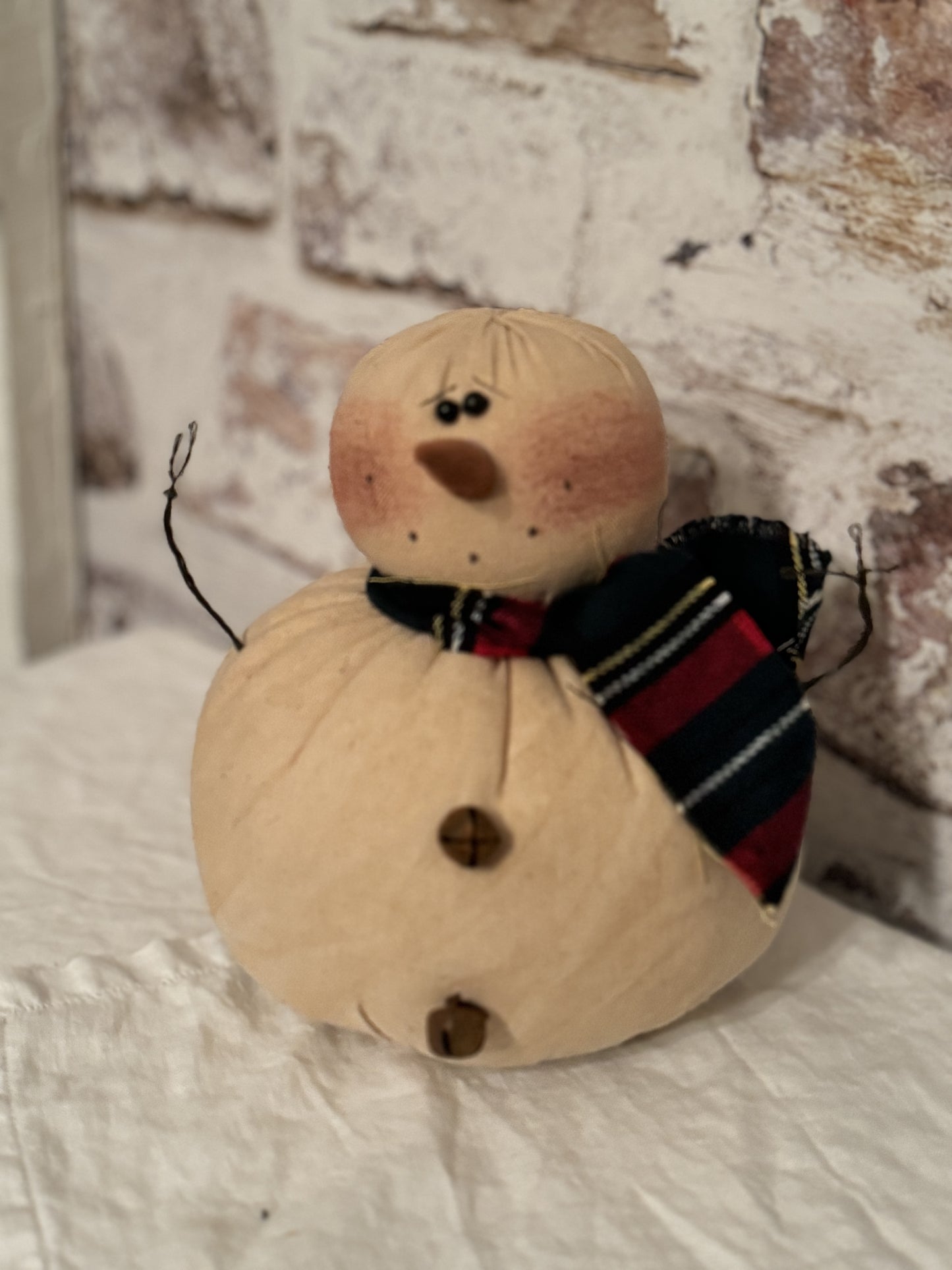 Primitive Snowman- Farmhouse Snowman- Christmas Decor- Plush Snowman