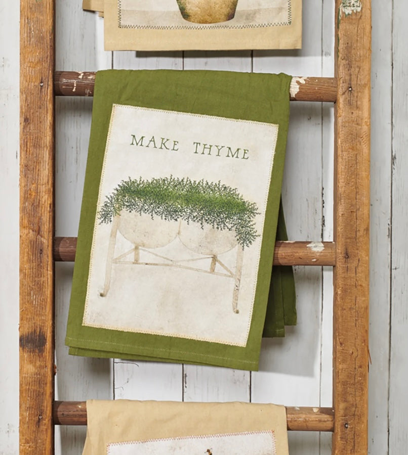 Hand Towel - Thyme Hand Towel- Herb Kitchen Towel