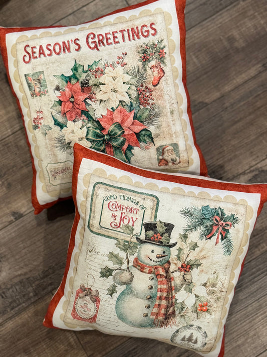 Christmas Pillow SET of 2 Holiday Pillows