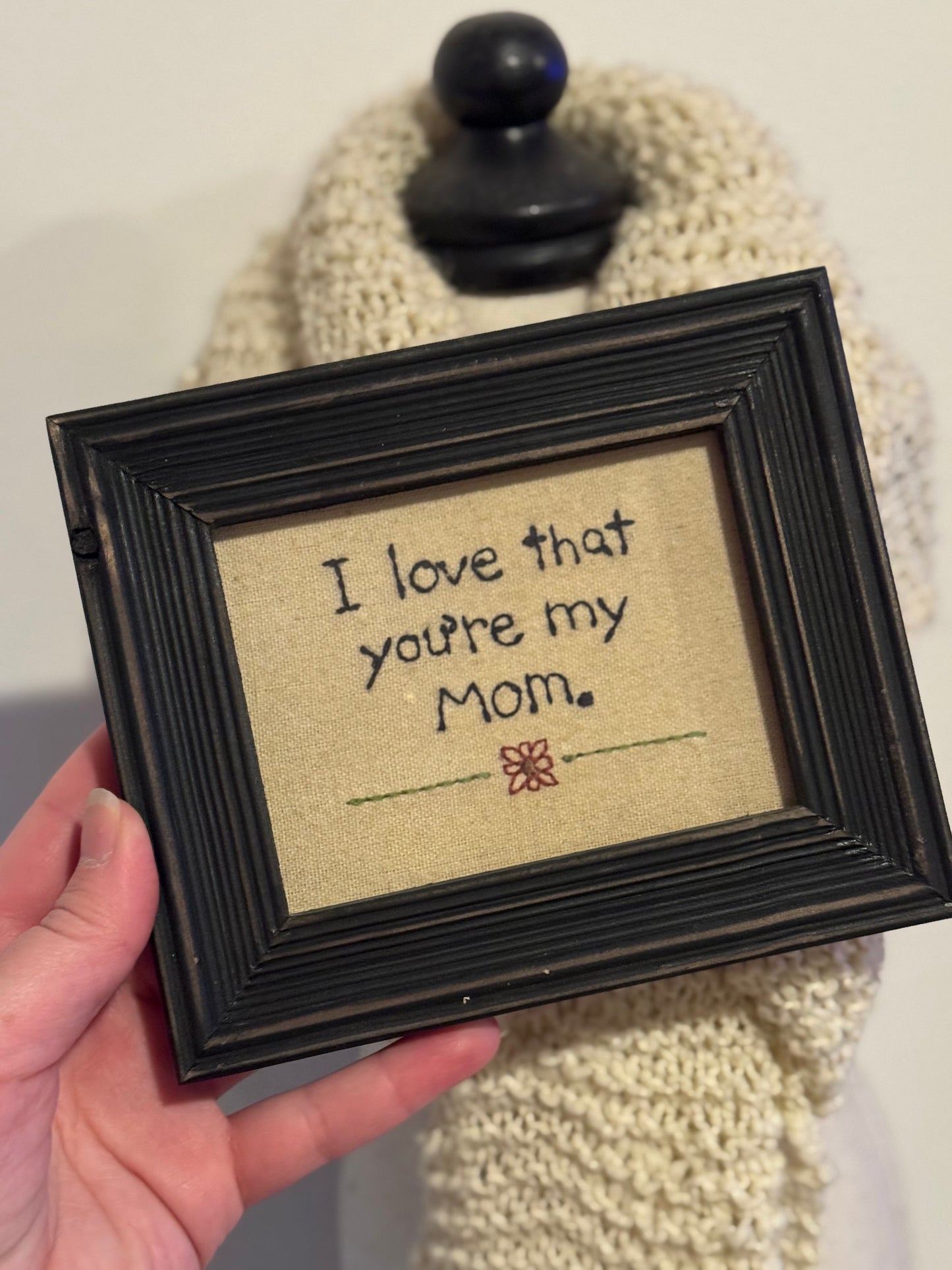 Mom framed Gift - Embroidered Mom Gift