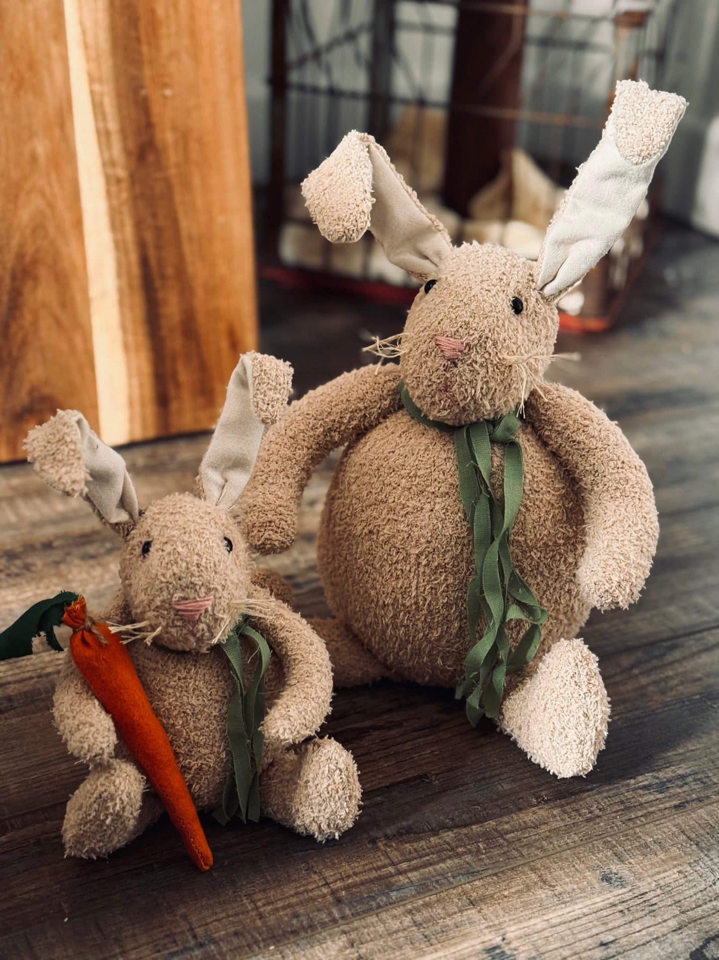 Handmade Bunny - Fuzzy Bunny Small- Easter Bunny- Farmhouse Bunny