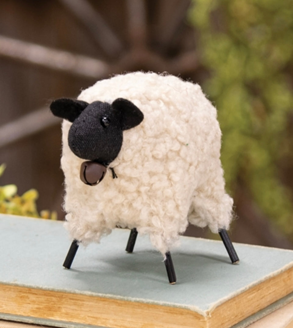 Sheep decor- Fuzzy Sheep shelf sitter