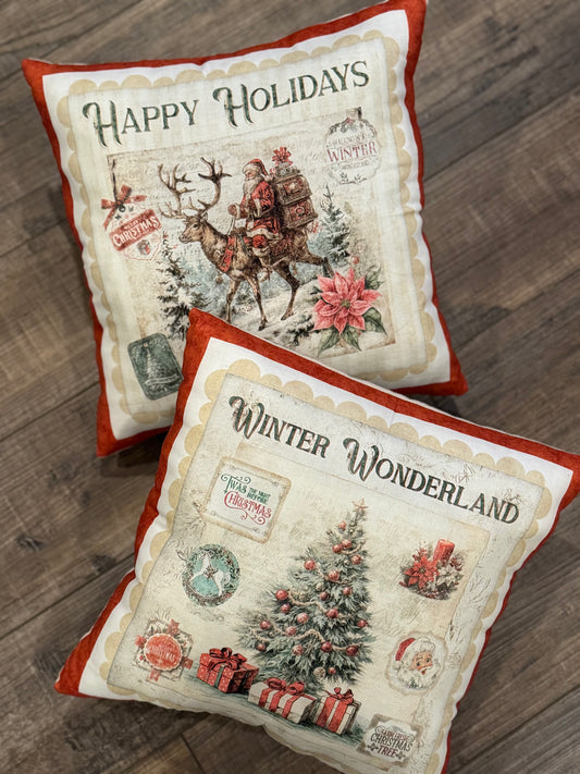 Christmas Pillow SET of 2 Holiday Pillows
