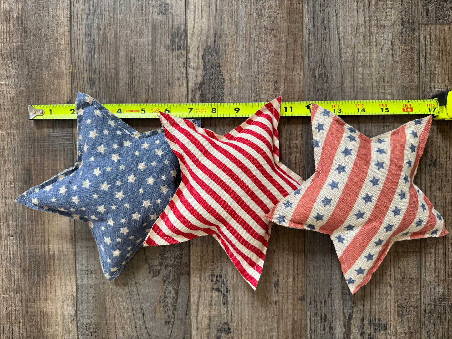 Americana Fabric Star Bowl Fillers - SET of 3 - Primitive Americana decor- Farmhouse Americana decor- 4th of July Decor- Patriotic Decor