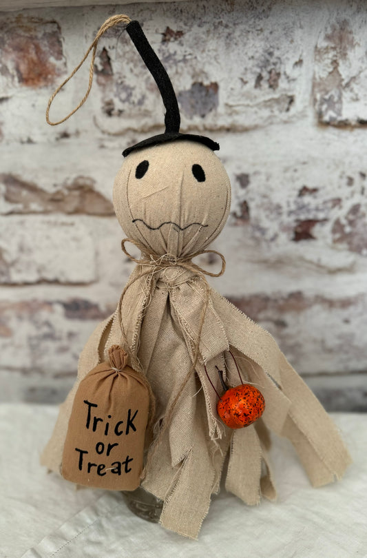 Primitive Ghost- Farmhouse Ghost-Handmade Ghost- Halloween Ghost- Halloween decorations-Fall decor