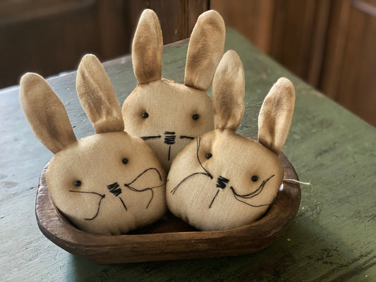 Bunny Head Ornament- Bunny Bowl Fillers- SET of 2 - Easter Decor