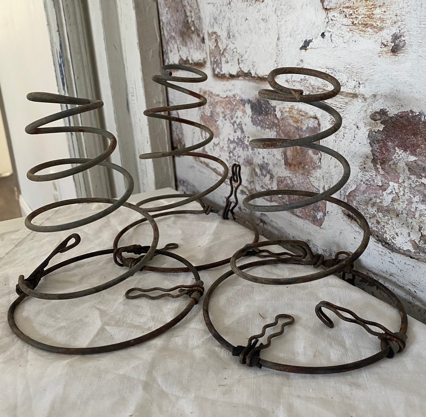 Old Metal Springs- SET of 3- Old bed springs - Vintage Bed Springs- Craft Supplies- Salvage