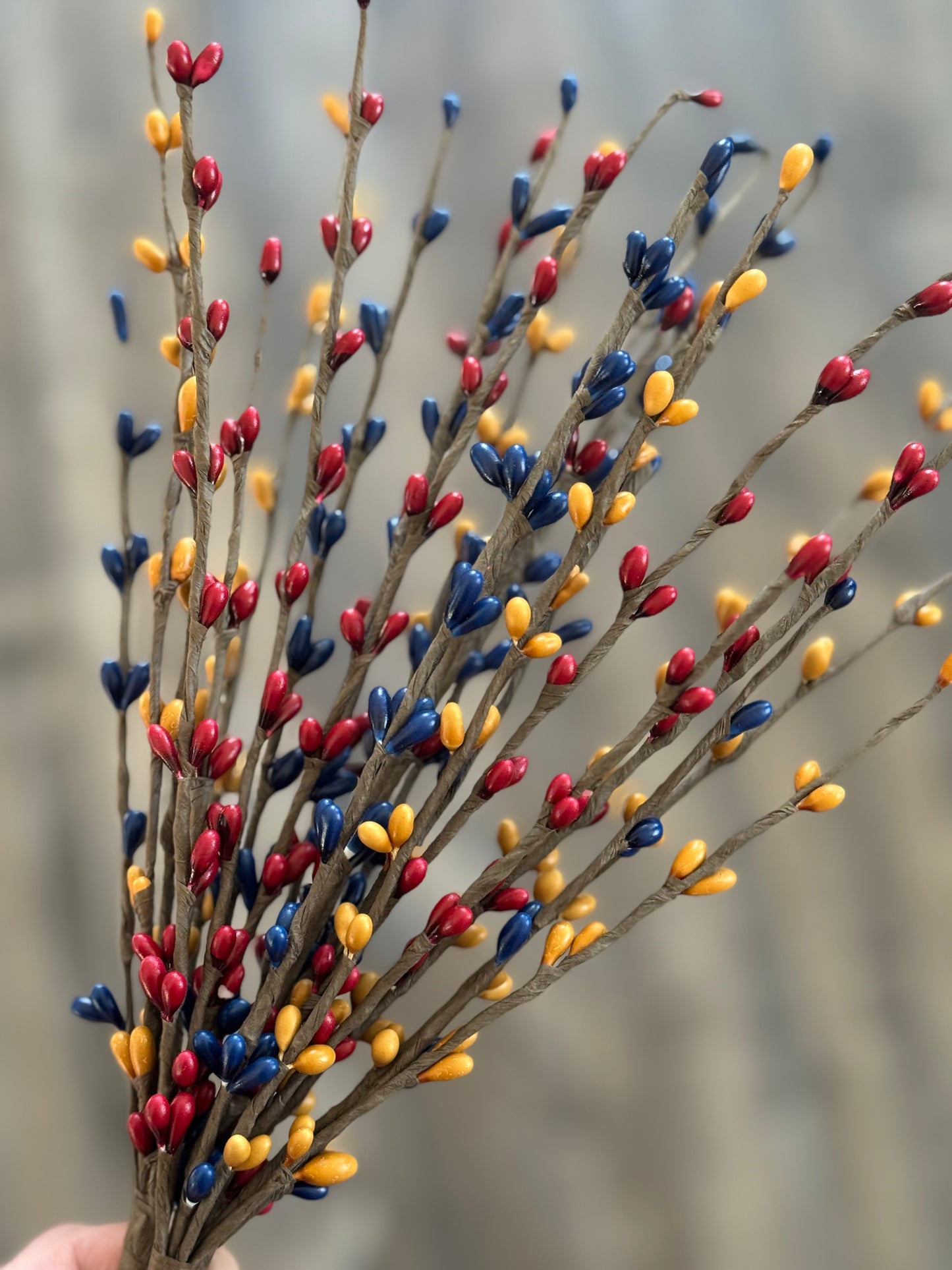 Americana Pip Berry Red, white and blue pip berry - Patriotic Floral Picks