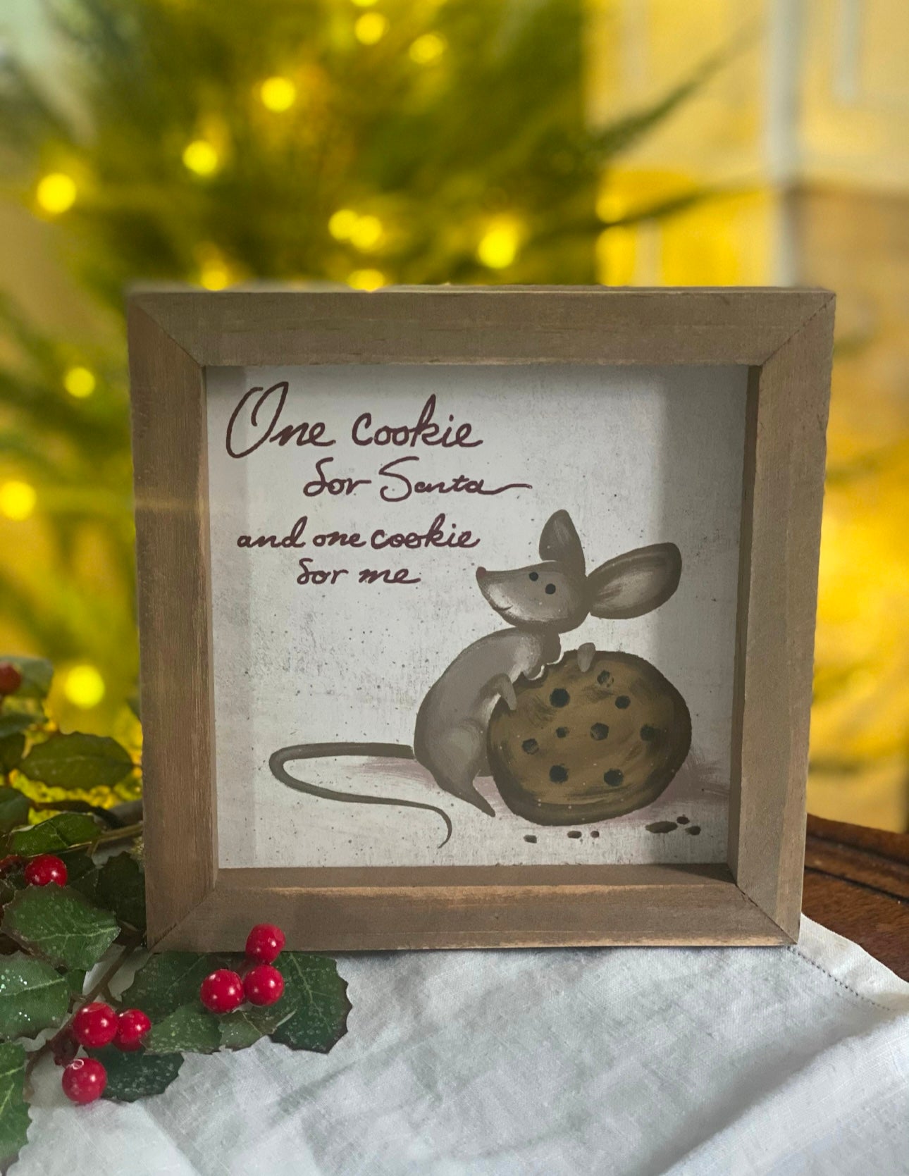 Cookies for Santa mouse- Christmas Mouse framed print