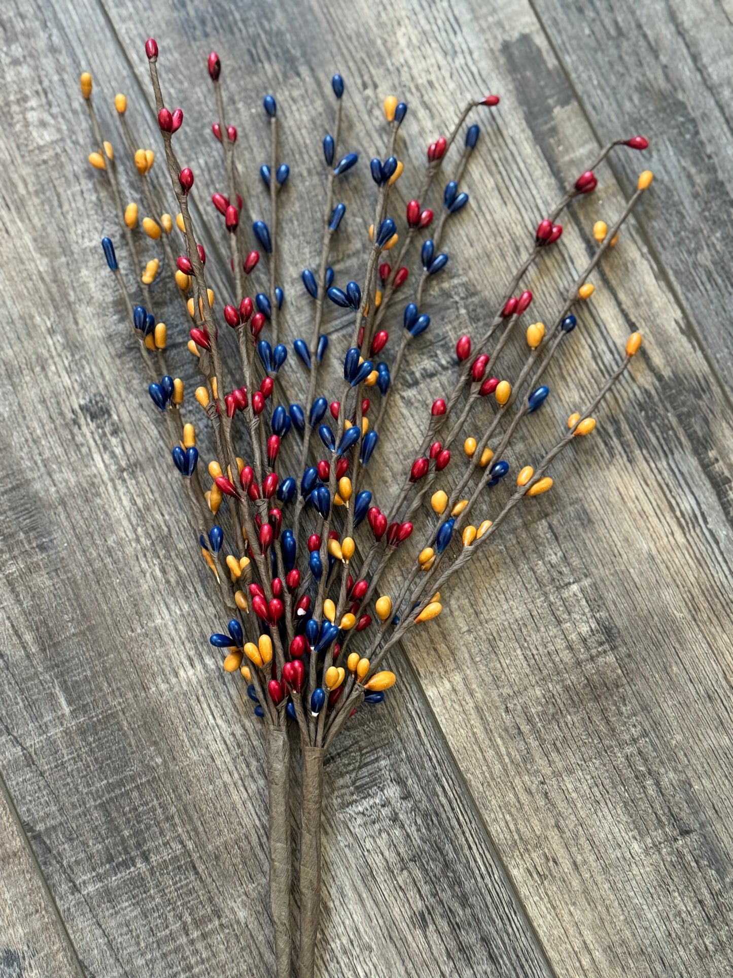 Americana Pip Berry Red, white and blue pip berry - Patriotic Floral Picks