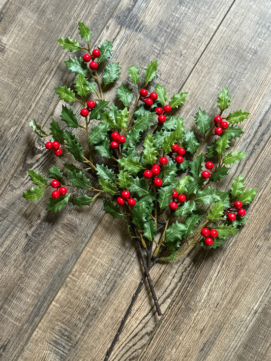 Holly Floral Picks - SET of 2 picks- Winter Floral - Christmas Holly- Christmas floral