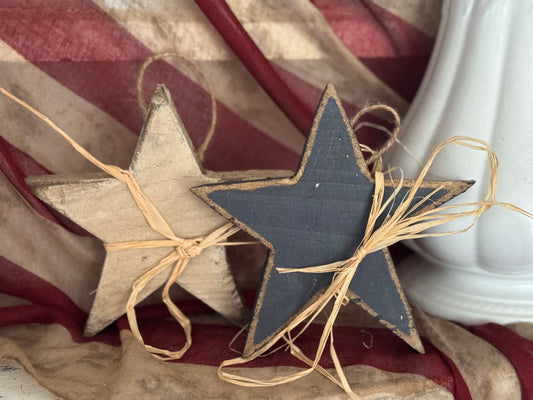Wood Stars shelf sitters- SET of 2 Americana stars
