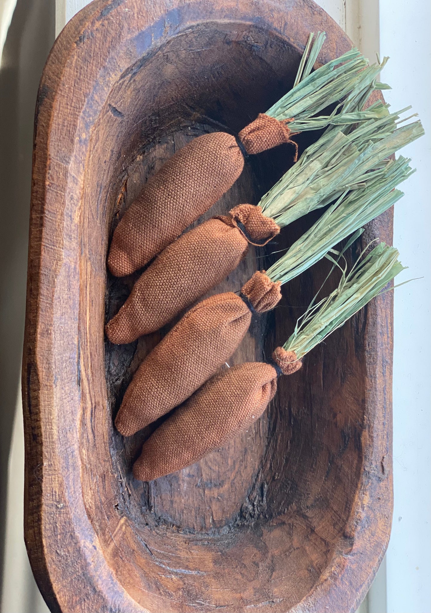 Carrot Bowl Fillers- Easter Carrots- Fabric Carrots- Primitive Carrots- SET of 4