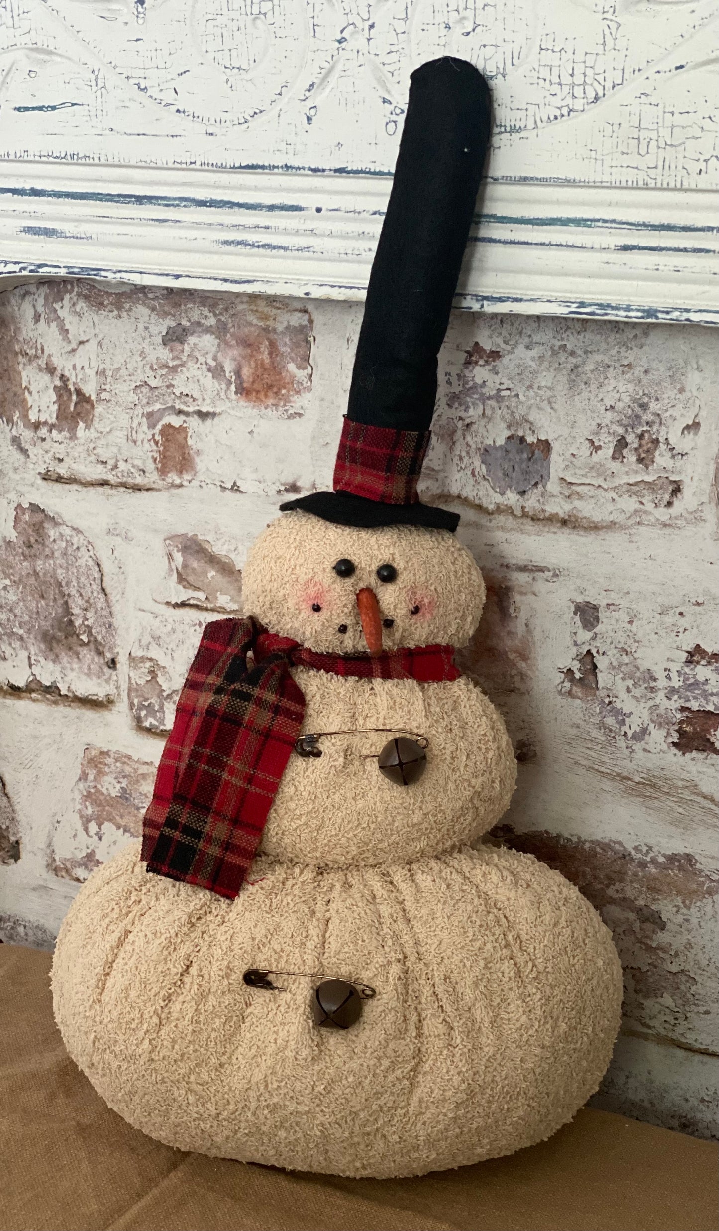 Top hat snowman- Farmhouse Snowman- Primitive snowman- Christmas Snowman- Holiday decor
