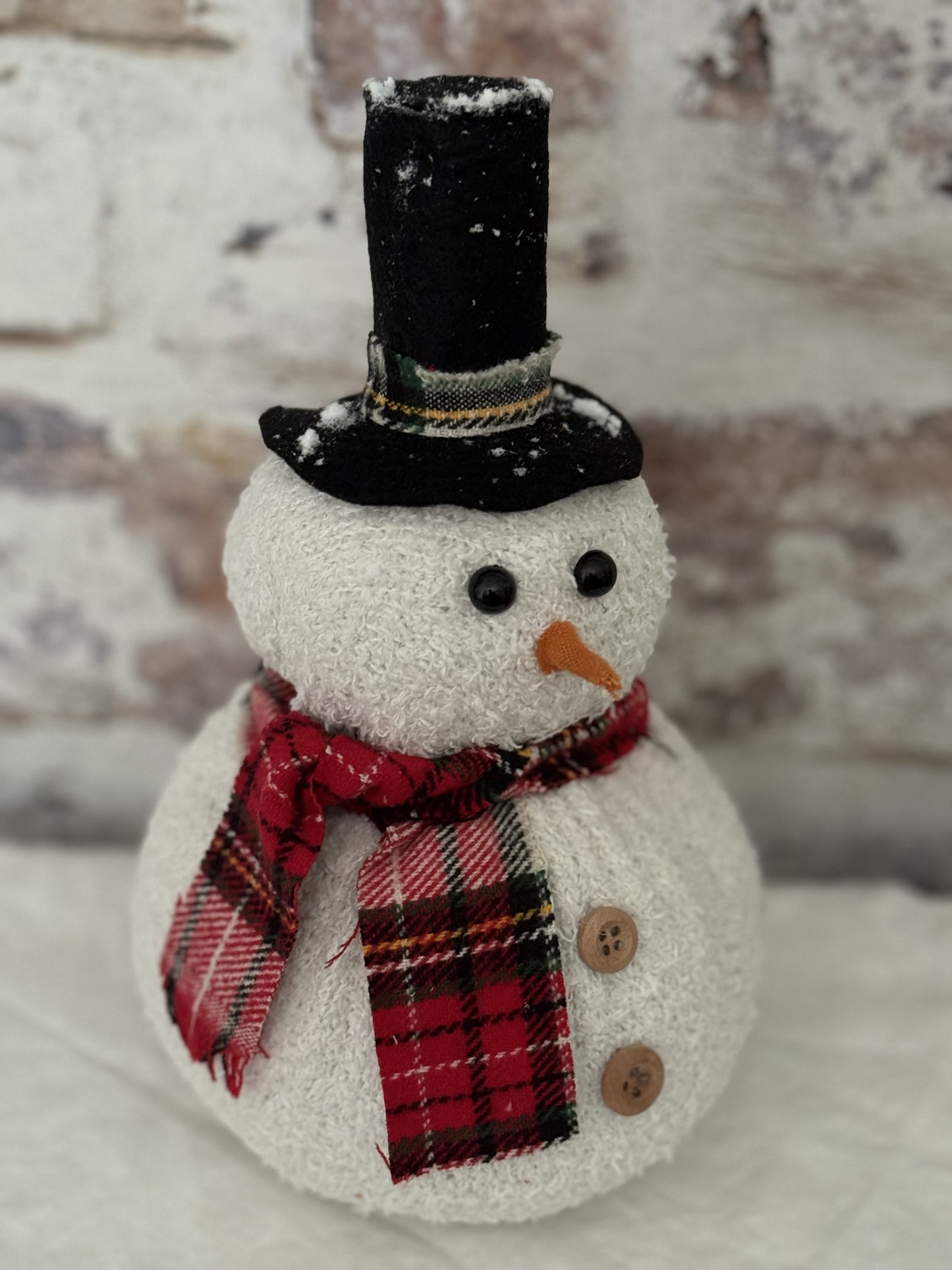 Snowman with Top Hat- Handmade Snowman-Farmhouse Snowman-Primitive Snowman-Christmas Snowman