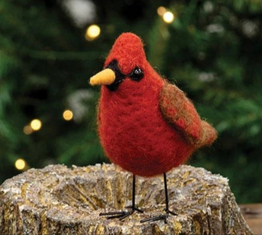 Christmas Cardinal- Felted Cardinal - Holiday Cardinal - Christmas Bird- Holiday decor