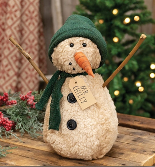 Chilly Snowman - Farmhouse Snowman- Mr. Chilly The Snowman- Primitive Snowman- Country Snowman- Holiday Snowman- Christmas Snowman