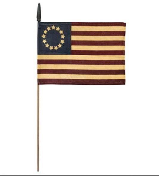 Rustic Betsy Ross Flag- 18 inches TALL- USA Flag - American Flag Plant pokes- American Flag Stick Patriotic Decor