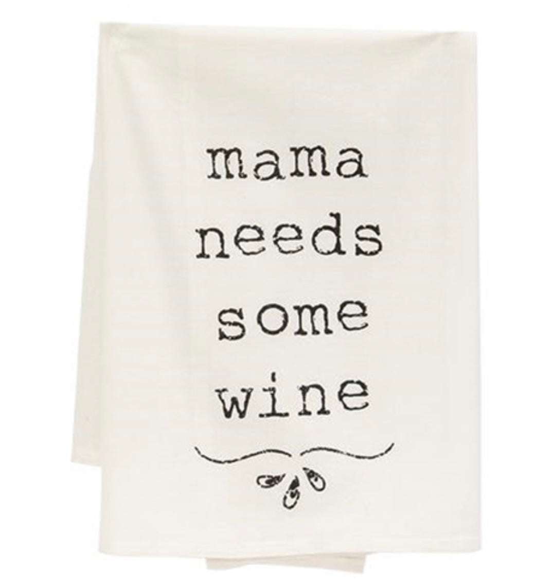 Mama Needs Wine Hand Towel