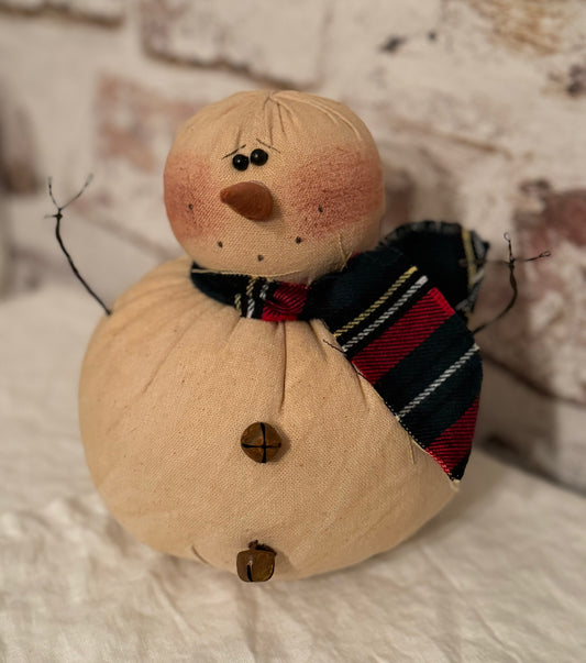 Primitive Snowman- Farmhouse Snowman- Christmas Decor- Plush Snowman