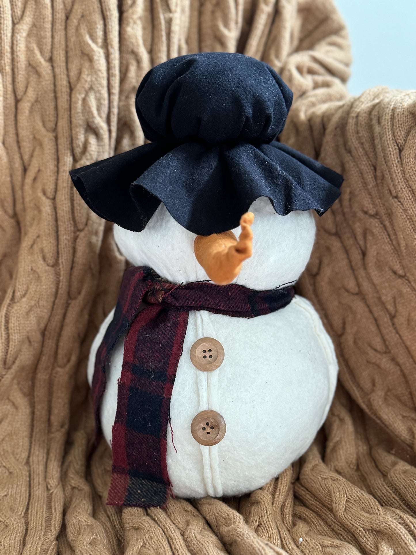 Floppy hat snowman- Farmhouse Snowman- Country Snowman- Primitive Snowman- Holiday Snowman- Christmas snowman