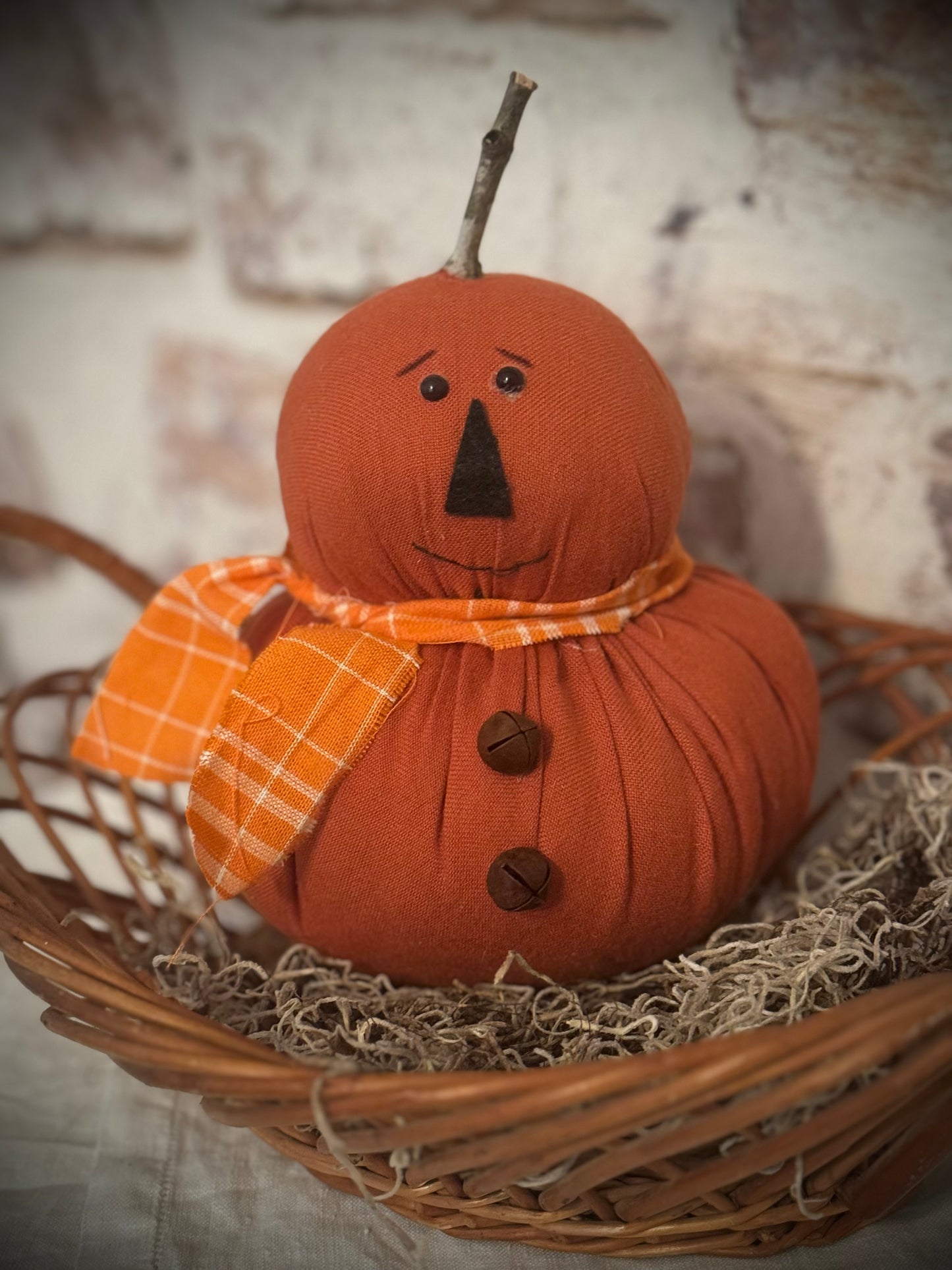 Handmade Pumpkin- Jack the Pumpkin-Farmhouse Pumpkin-Primitive Pumpkin-Pumpkin Doll