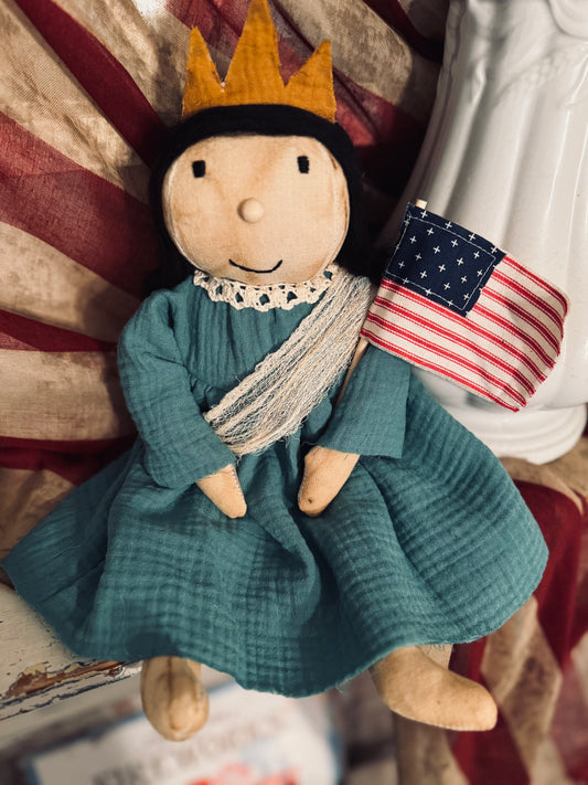 Lady Liberty Doll - Miss Liberty Doll- 4th of July Patriotic Doll- Primitive Americana Doll