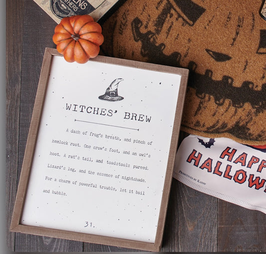 Witches Brew Sign - Fall Decor - Halloween Decor - Halloween Witch