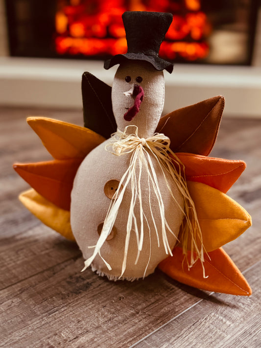 Handmade Turkey- Farmhouse Turkey - Fabric Turkey