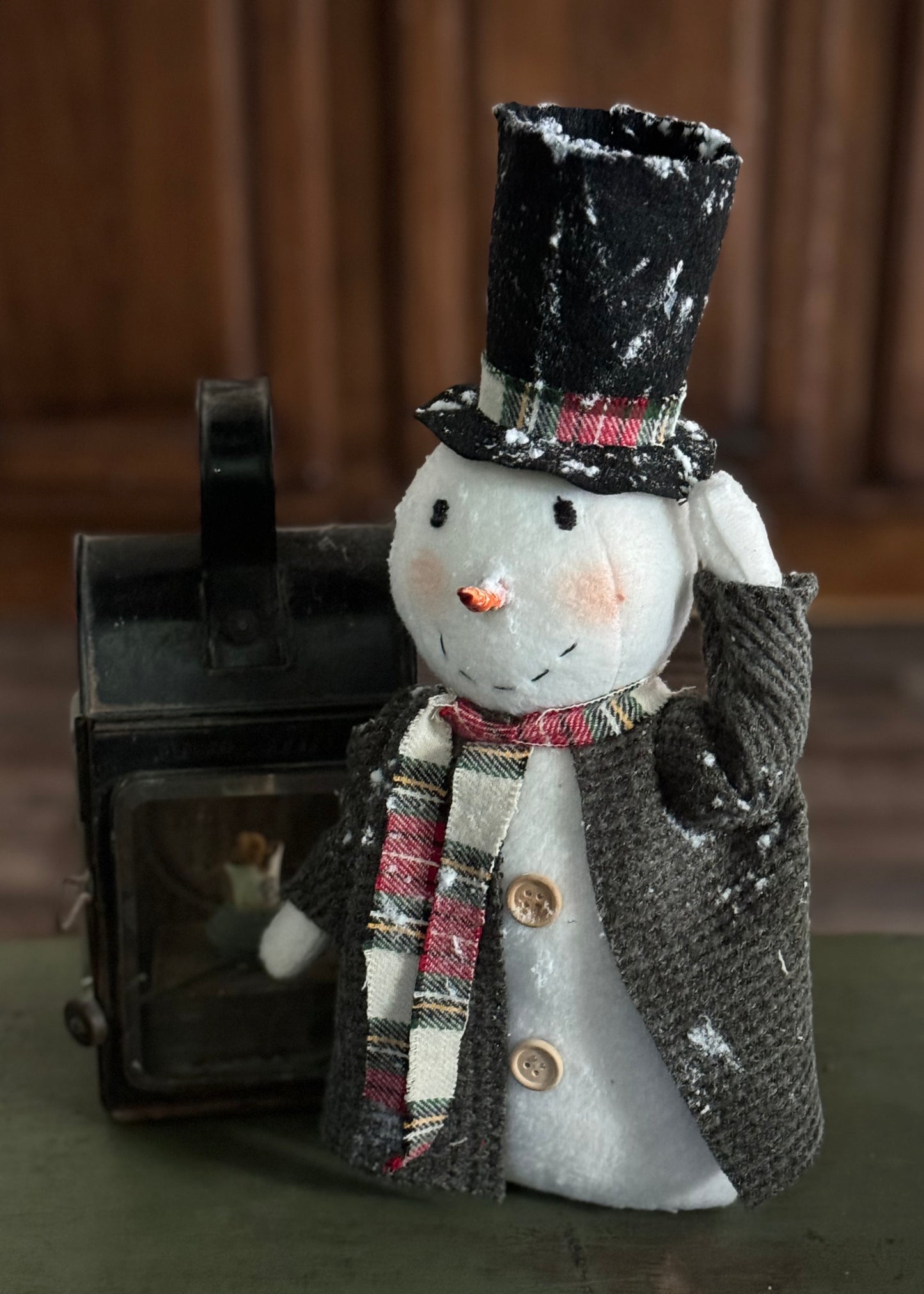 Snowman- Handmade Snowman- Top Hat Snowman- Christmas Snowman- Holiday Snowman