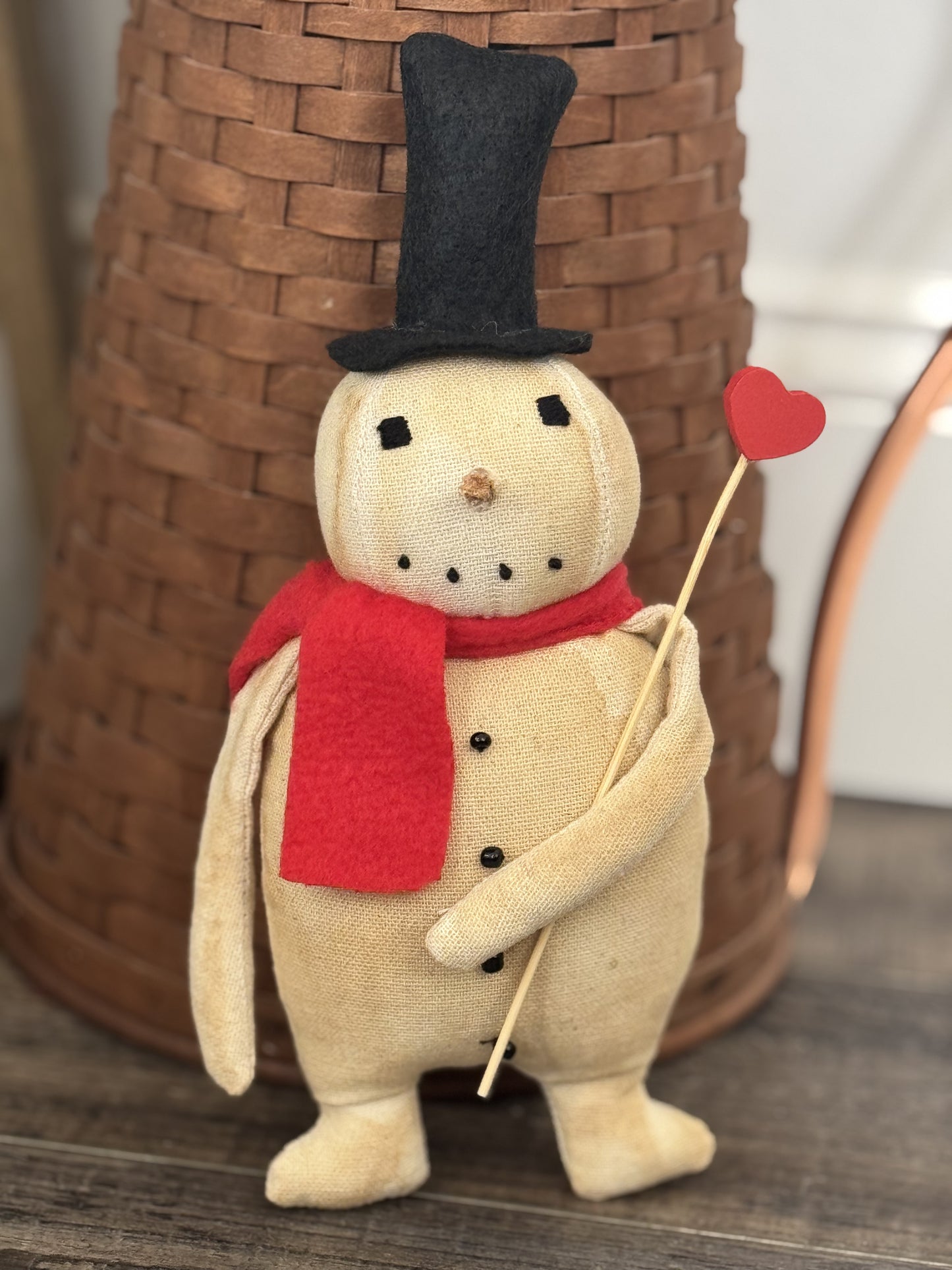 Valentine Snowman - Valentine’s Day Decor- Valentines Day Snowman- Snowman with heart