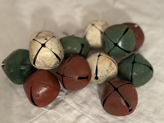 Jingle Bells - SET of 12- Christmas Jingle Bells- Vintage Christmas Decor- Bowl fillers- Craft supplies