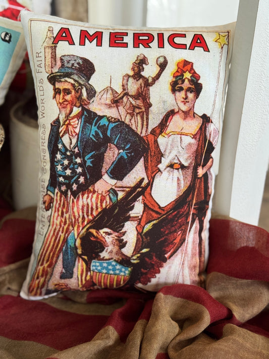 Americana Accent Pillow- Patriotic decor- 4th of July Decor- Memorial Day