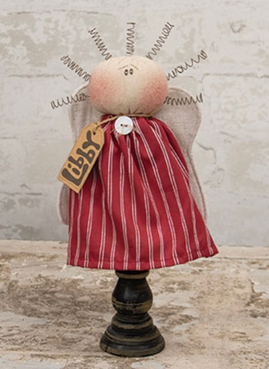 Libby Patriotic Angel on spindle - Americana Angel - ONLY 1 available