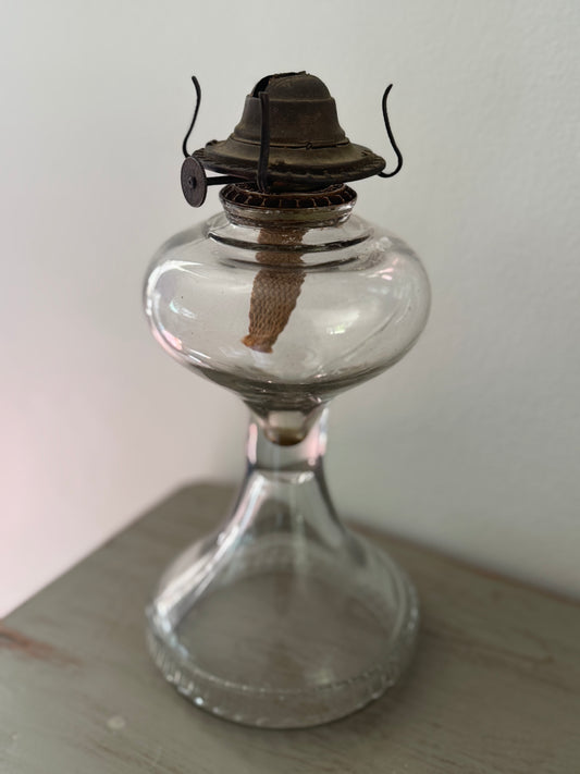 Vintage Glass Oil Lamp