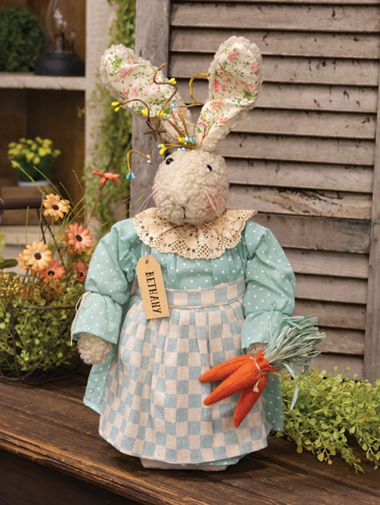 Bethany Bunny doll- Easter Bunny- Farmhouse Bunny - Easter Decor