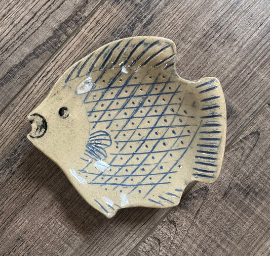 Pottery Fish Dish- Beach Fish- Ceramic Beach Tray - Fish Trinket Dish- beach home decor