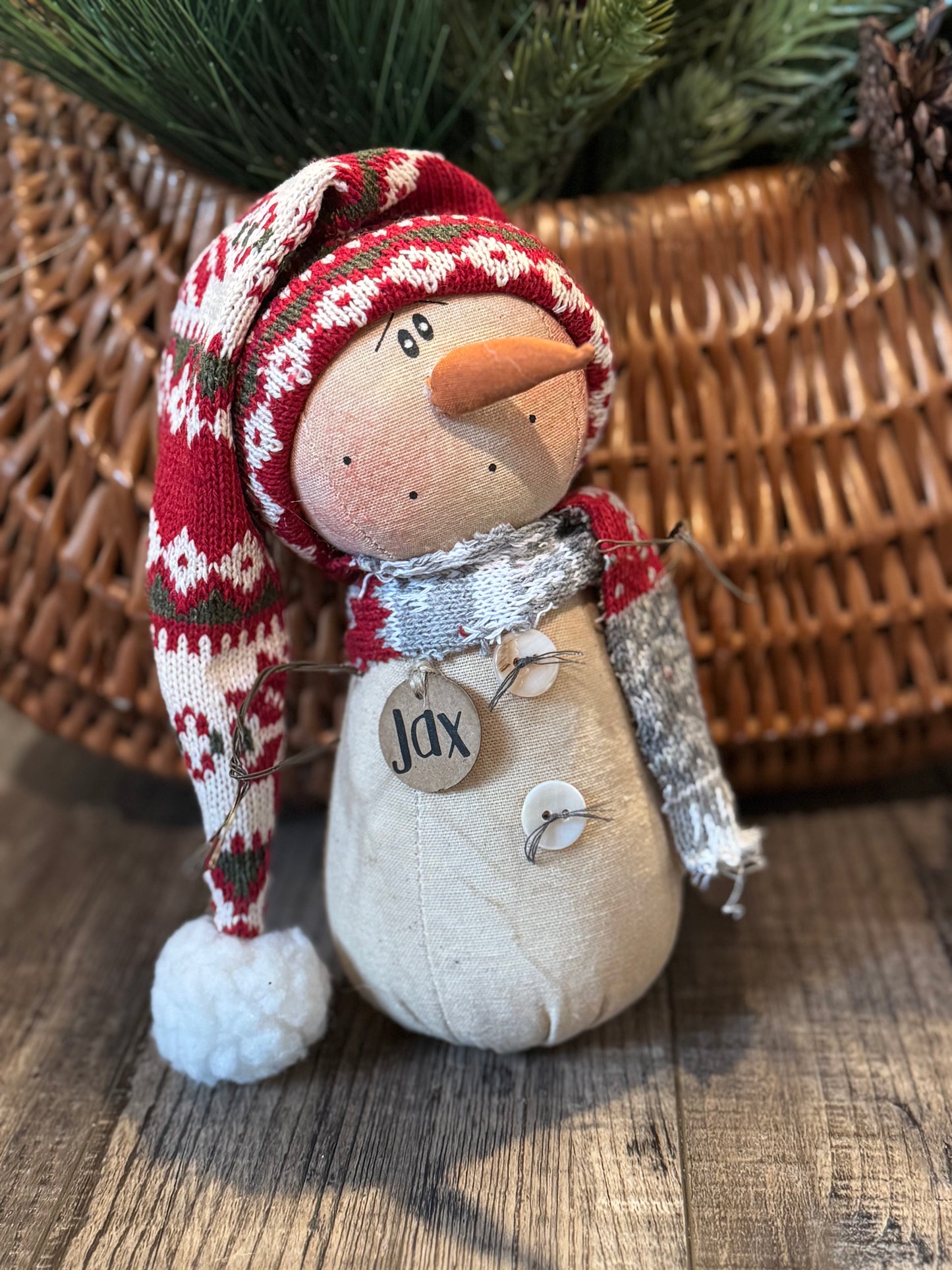 Snowman Jax - Christmas Snowman- Holiday decor- ONLY 1 AVAILABLE